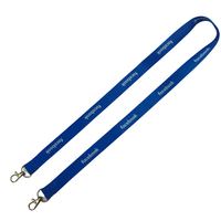 Cordon en polyester imprimé avec logo personnalisé avec double crochets et double clip sérigraphie