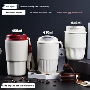 Tasse de voyage isolée en acier inoxydable 316 à la mode tasse à café en céramique de grande valeur tasse à eau gobelet Internet Portable personnalisé - Product Image 3