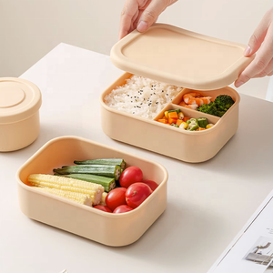 Ventes chaudes - Contenant alimentaire rectangulaire en silicone sans BPA, boîte à lunch en silicone pour micro-ondes avec couvercle - Product Image 2