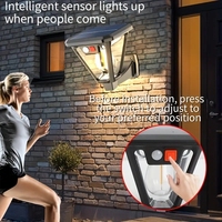 Lampu tenaga surya LED, lampu taman luar ruangan dinding jalur Sensor gerakan 2 in 1 cahaya otomatis tertanam 3 mode cerdas