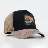Casquette Trucker en Maille 5 Pièces de Haute Qualité avec Broderie Motif Hyène Animale – Performance, Décontractée, Mode Estivale, Hip Hop, Cyclisme, Pêche