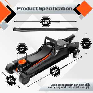 <span class=keywords><strong>Cric</strong></span> hydraulique à profil bas de 2,<span class=keywords><strong>5</strong></span> <span class=keywords><strong>tonnes</strong></span> (<span class=keywords><strong>5</strong></span> 500 lb) en acier allié pour voitures, camions et VUS - Product Image 2