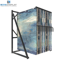 Étagère de présentation en métal pour tapis, présentoir de vente au détail, présentoir de tapis suspendu, présentoir de tapis à pages tournantes, vente chaude en usine, Boya Display CAR059