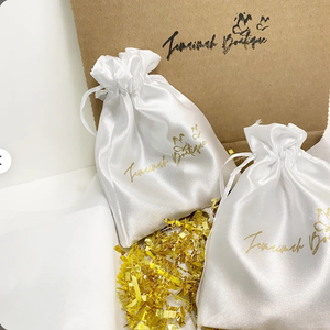 Özel logo boyutu ipek peruk ambalaj toz torbaları İpli hediye çantası kozmetik takı çanta saç için saten kılıf - Product Image 3