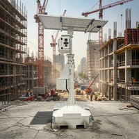 Torre de Vigilancia Solar Compacta para CCTV, con Soporte para Montacargas, HANKUN HK-PTSC-100/S, Mástil de 6M, IP65 Impermeable, 1 Cámara PTZ/2 Cámaras Fijas, 3 Años de Garantía