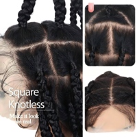 Perruques tressées à la main en dentelle complète africaine pour le commerce extérieur, 500g, tresses à trois brins, modèle en fibre haute température