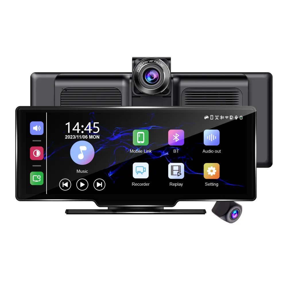 Universal 10.26 inch Android Auto Carplay Screen car camera recorder Android Car Radio with Reverse Camera