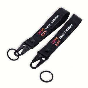 Customize Pvc Rubber Patch Tactical Belt Keychain Tool Carabiner Backpack Black <b>Key</b> Chain Short <b>Lanyard</b> - Product Image 1