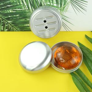 לוגו מותאם אישית עגול אלומיניום ניקוז נסיעות פח תיבת סבון התאמה אישית ידידותית לסביבה שלוש שכבות סבון פח - Product Image 4