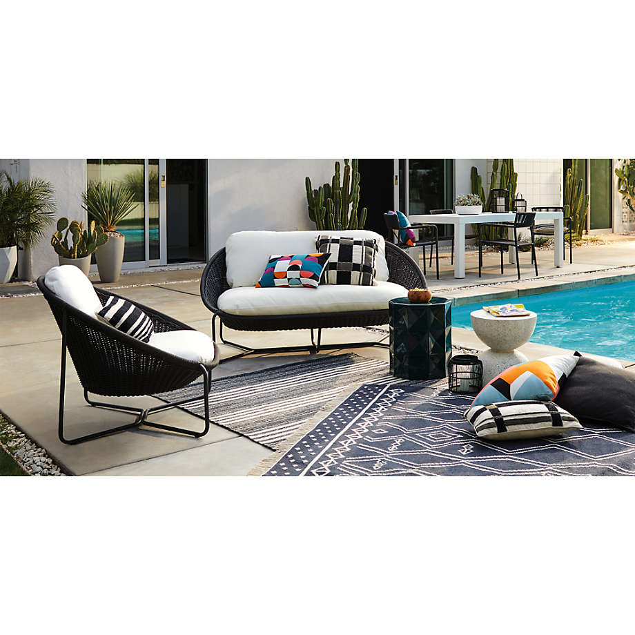 Patio furniture sofa design daybed rattan cup style sunbed