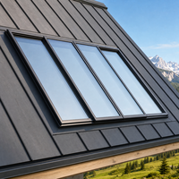 Fenêtre de toit coulissante automatique, lanterneau télescopique à 4 panneaux, lanterneau de toit électrique rétractable à grande ouverture en alliage d'aluminium