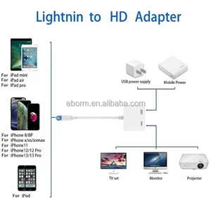 8Pin <strong>to</strong> <strong>HDMI</strong> Adapter HD 1080P Projection Cable Adapter Display Video Converter Audio Sync Screen Connector - Product Image 3