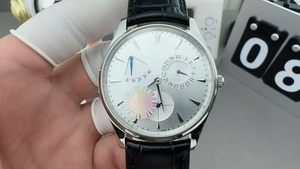 Reloj de Pulsera Casual para Hombre, Automático, con Fase Lunar, Cronógrafo, Correa de Cuero Negra, para Negocios - Product Image 2