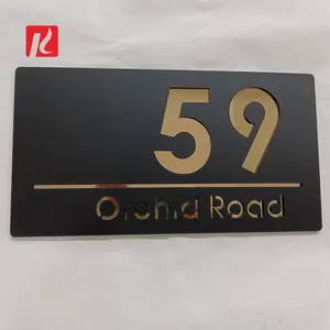 Kexian Custom Acrylic Door Sign Hotel Room Signs House Numbers Plate Street Address Sign Plate for Home