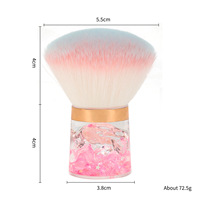 Pinceau dépoussiérant pour nail art, brosse à poussière, fournitures de manucure, brosses de nettoyage à motif rose, outils pour ongles en acrylique, vente en gros pour salons et DIY