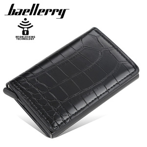 Baellerry Men's Card Holder Crocodile Pattern PU Leather RFID Blocking Credit Card <b>Wallet</b> <b>Small</b> Size 4 Inch - Product Image 1