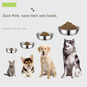 إناء من الفولاذ المقاوم للصدأ للحيوانات الأليفة بطانة الكلب عاء المتفجرة مستلزمات الحيوانات الأليفة وعاء قطة - Product Image 4