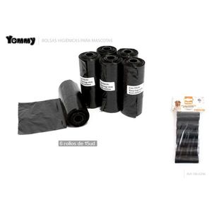 Bolsas para Desechos de Mascotas Yommy, 6 Rollos de 15 Unidades Cada Uno, para Perros y Gatos, Eliminación Higiénica - Product Image 2