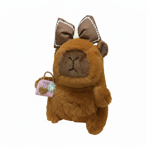 Simpatico pupazzo di scimmia in peluche con fiocco e borsa da 11-30 cm per bambini dai 2 ai 4 anni, giocattolo unisex in morbido peluche. - Product Image 1