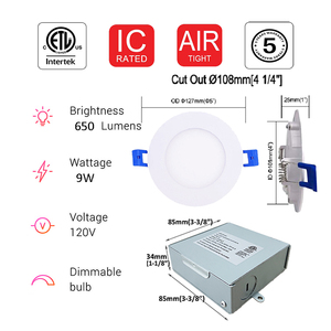 4 Inch LED Chìm Cấu Hình Thấp Wafer Ultra Thin Slim Panel Xuống Ánh Sáng Lịch Thi Đấu - Product Image 2
