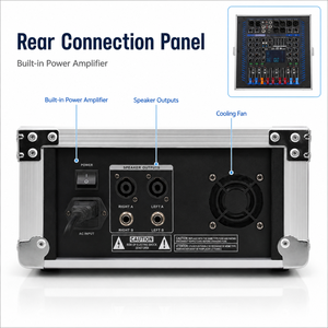 5-kanaals actieve <span class=keywords><strong>mixer</strong></span> met ingebouwde versterker en rackkast professionele audio mengtafel voor <span class=keywords><strong>DJ</strong></span> karaoke PA speakers - Product Image 3