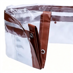 Lona Transparente 100% Poliéster Impermeable y Resistente al Viento <span class=keywords><strong>para</strong></span> Toldo de Patio, Cortina Enrollable de Tela Resistente <span class=keywords><strong>para</strong></span> Acampar al Aire Libre - Product Image 4