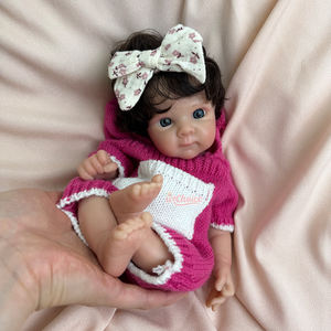 Encantadora muñeca <span class=keywords><strong>Reborn</strong></span> de 12 pulgadas con pelo corto en capas enraizado a mano figura de arte coleccionable de silicona ultra realista - Product Image 6