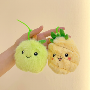 Portachiavi in peluche personalizzato a forma di frutta, all'ingrosso, simpatico giocattolo imbottito a forma di mango e ananas, ciondolo morbido a forma di animale per regali di nozze e bomboniere - Product Image 2