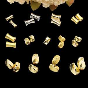 Perles torsadées préservant la couleur, <span class=keywords><strong>tube</strong></span> articulé de forme irrégulière, taille fine, entrelacement lisse, perle B - Product Image 1