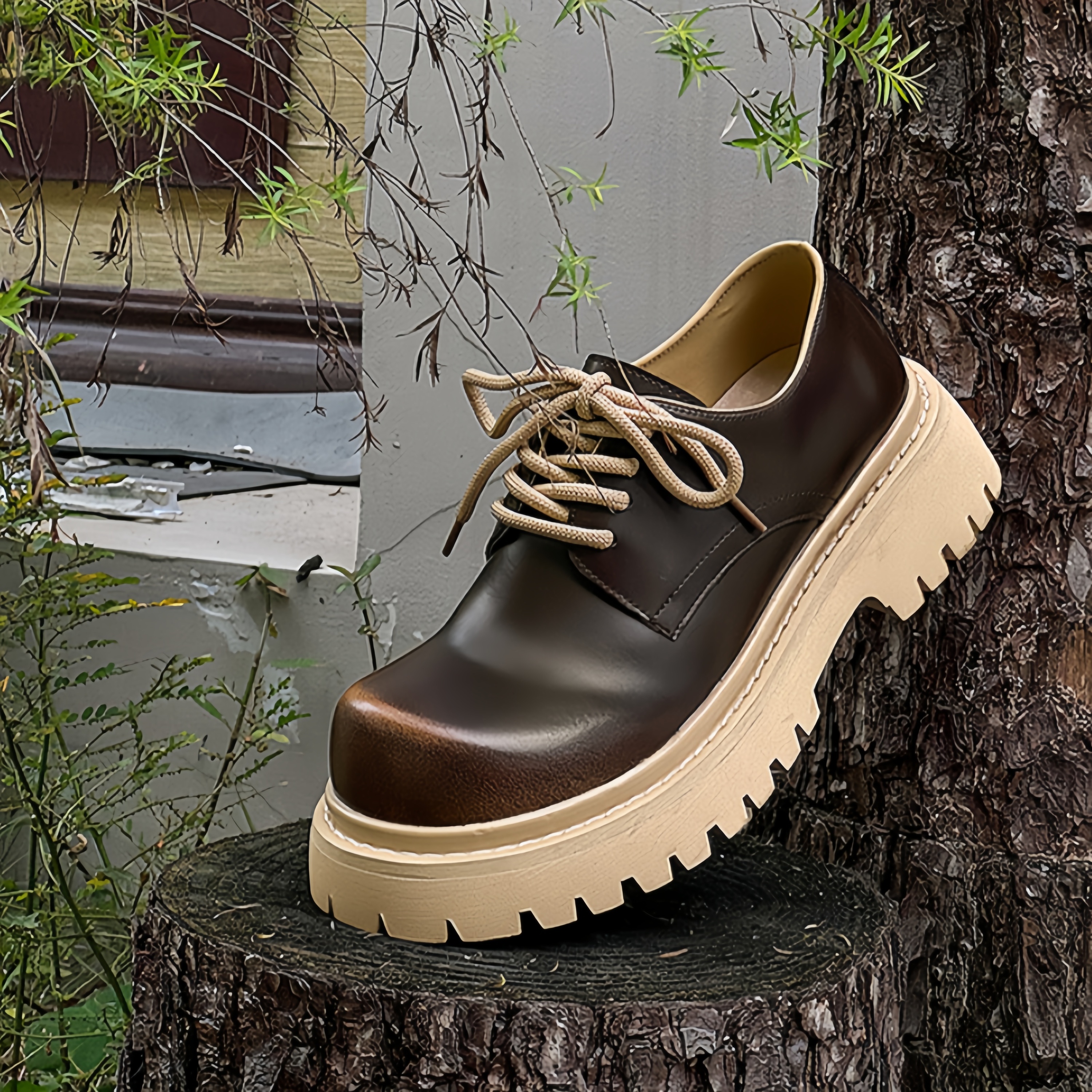 2025 New Mickey Head Derby Shoes British Retro Platform Shoes 