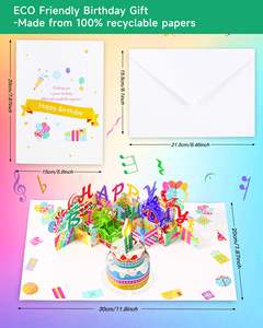 Tarjetas <span class=keywords><strong>de</strong></span> Cumpleaños, Tarjeta <span class=keywords><strong>de</strong></span> Cumpleaños 3D Pop-up con Canción <span class=keywords><strong>de</strong></span> Feliz Cumpleaños y Luces, Regalos Únicos - Product Image 2