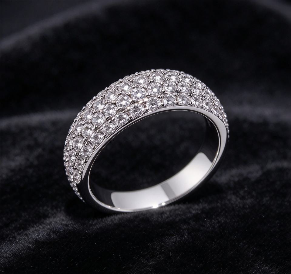 Key Rings Dimonds Custom Wide Version Luxury Round Brilliant Cut Lab Grown Diamond IGI ...