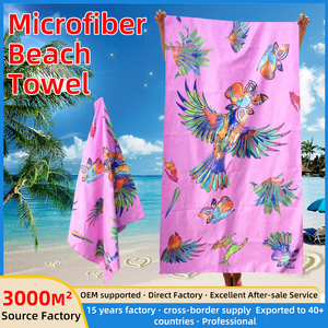 Sợi Nhỏ Hình Chữ Nhật In Nhanh Chóng Làm Khô Bãi Biển Khăn Trọng Lượng Nhẹ Tùy Chỉnh Thêu Logo Bao Gồm Túi - Product Image 2