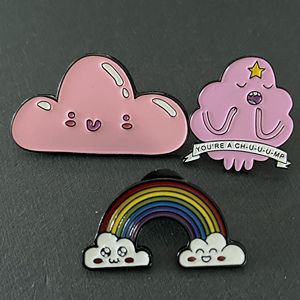 Del fumetto Cielo della Stella della Luna Sole Arcobaleno Pianeta Lasciare Che il Divertimento di Lustro in Primavera Smalto Morbido Risvolto Badge Pin - Product Image 5