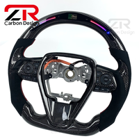 Volant sport en cuir suédé personnalisé avec fibres de carbone sergéées et LED pour Toyota Camry SE TRD RAV4 Corolla LE XEI Avalon