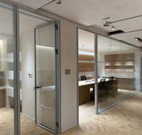 Cloison en verre trempé sans cadre OEM ODM, panneau de séparation acoustique en verre pour la construction commerciale mondiale et les intérieurs