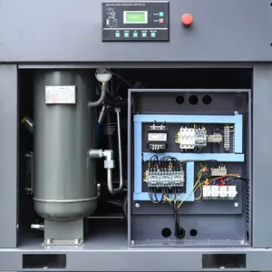 Compresseur d'air à vis rotative illuminée à huile 150 w, 16 bars, avec réservoir d'air et filtres pour Machine de découpe Laser (tout-en-un)