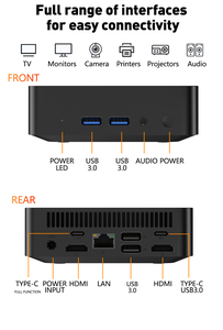 New Nuc Intel N150 Mini PC 2HD 2Type-C 4K High-Definition Output <b>US</b>/EU/AU/JP/<b>UK</b> <b>Plug</b> Win11 Smart Fan Cooling Micro Computer Port - Product Image 5