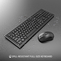 Souris et clavier sans fil 2,4 GHz, ultra fins, ergonomiques, 1600 DPI, design mince pour ordinateur, PC, ordinateur portable
