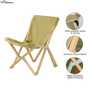 Customized Beach <strong>Chair</strong> Beech Canvas Easy Foldable Outdoor Camping <strong>Folding</strong> <strong>Wood</strong> <strong>Chair</strong> - Product Image 1