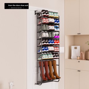 Étagère de rangement pour porte, porte-chaussures en <span class=keywords><strong>acier</strong></span> au carbone à suspendre, sans perçage, pour dortoir, armoire à chaussures murale, porte-chaussures gain de place - Product Image 1