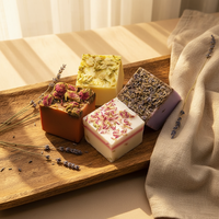 Sabun Mandi Kristal Pemutih Berbahan Dasar Buah Mewah, Menenangkan & Meremajakan, Aroma Bunga, Sabun Bunga Kering untuk Pengalaman Mandi Spa