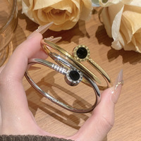 Bracelet manchette en acier de haute qualité Resoul avec fermoir à vis, magnifique bracelet jonc pour femme, vente en gros
