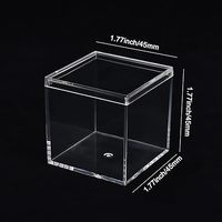 Boîte en acrylique transparente, cube carré en plastique, petits contenants carrés en plastique avec couvercle, boîte de rangement