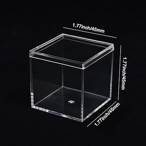 Clear Acrylic <strong>Box</strong> Plastic Square Cube, <strong>Small</strong> Plastic square Cube Containers with <strong>Lid</strong> <strong>Storage</strong> <strong>Box</strong> - Product Image 6