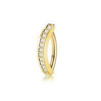 Anneau de nombril en titane G23 plaqué or 14 carats ASTM F136 en forme de cœur pour femme avec bijou corporel en cristal pour fiançailles et mariage