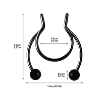Anneau nasal à boule soudée en acier inoxydable anneau nasal à clip en forme de U en forme de fer à cheval non perforé