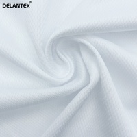 Tissu en maille respirant extensible Delantex 100 % polyester blanc pour maillots de sport, couches et doublures pour filles en plein air