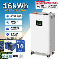 Expédition depuis l'UE (Pologne) - Batterie au lithium 16 kWh, 8000 cycles, 48 V, 51,2 V, 314 Ah, batterie Lifepo4 mobile sur pied pour stockage d'énergie domestique
