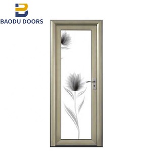 Porte de salle de bain en alliage d'aluminium pour maisons, design intérieur dernier cri, porte de salle de bain en aluminium avec verre, étanche - Product Image 1